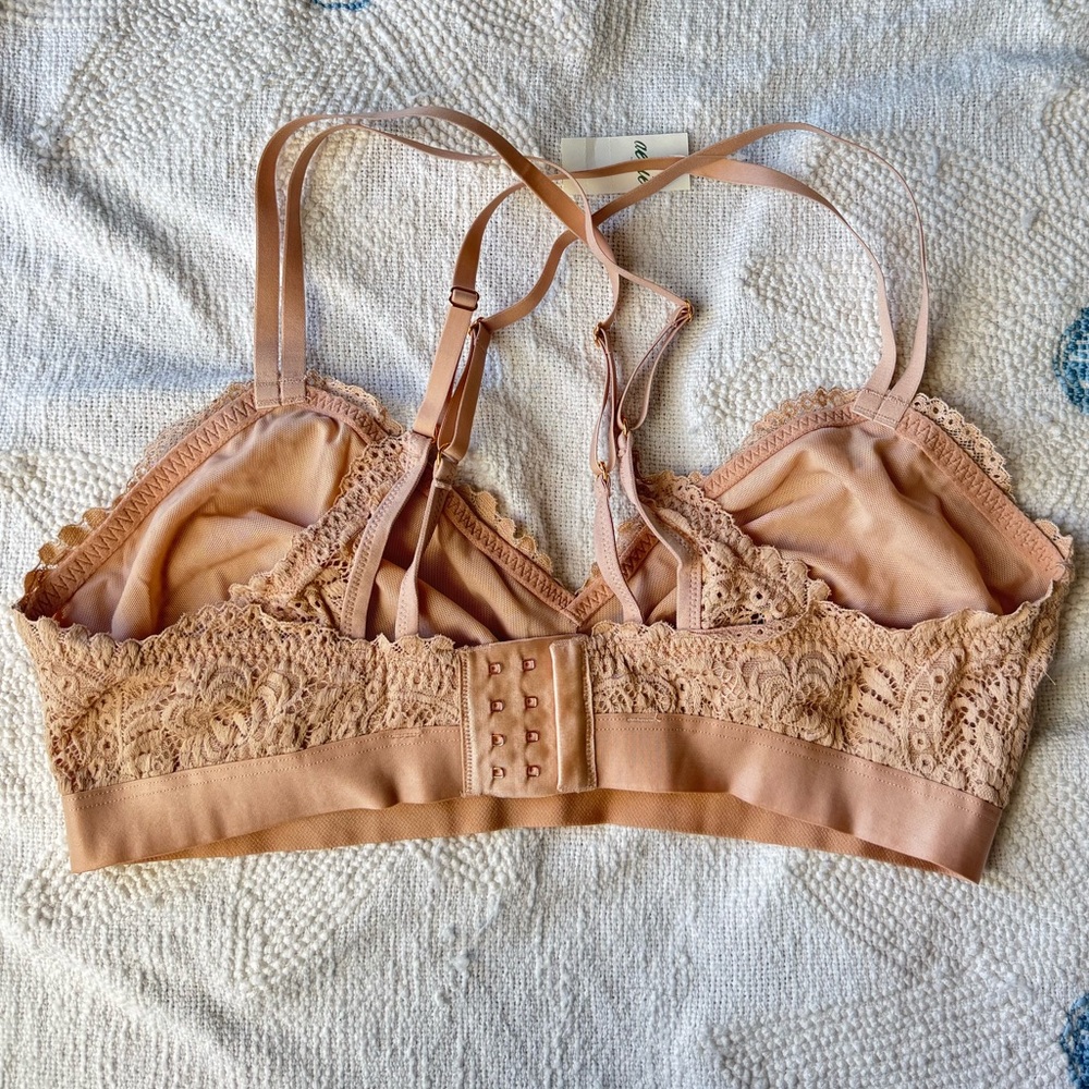 NWT Aerie Lace Bralette in Soft Brown Size XL - Picture 2 of 8